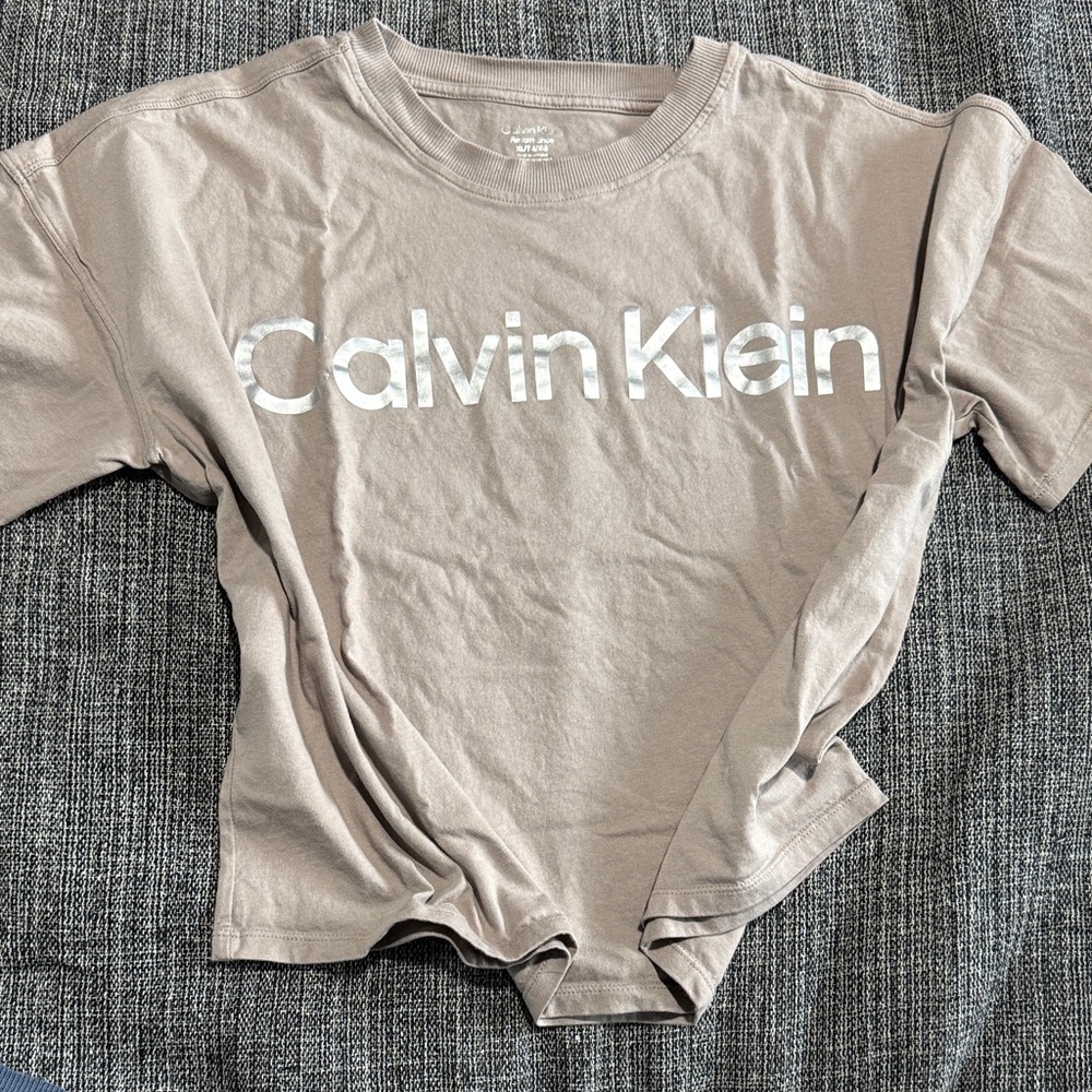 Calvin Klein crop top performance light tan T-Shirt - SIZE XL
